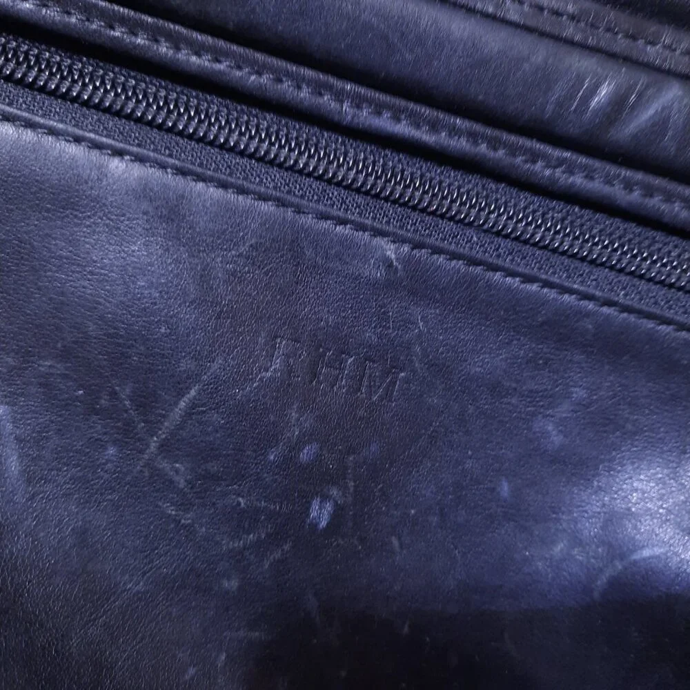 Tumi Alpha 2 Laptop Briefcase bag Black Napa Leather 96160D4 Computer distressed